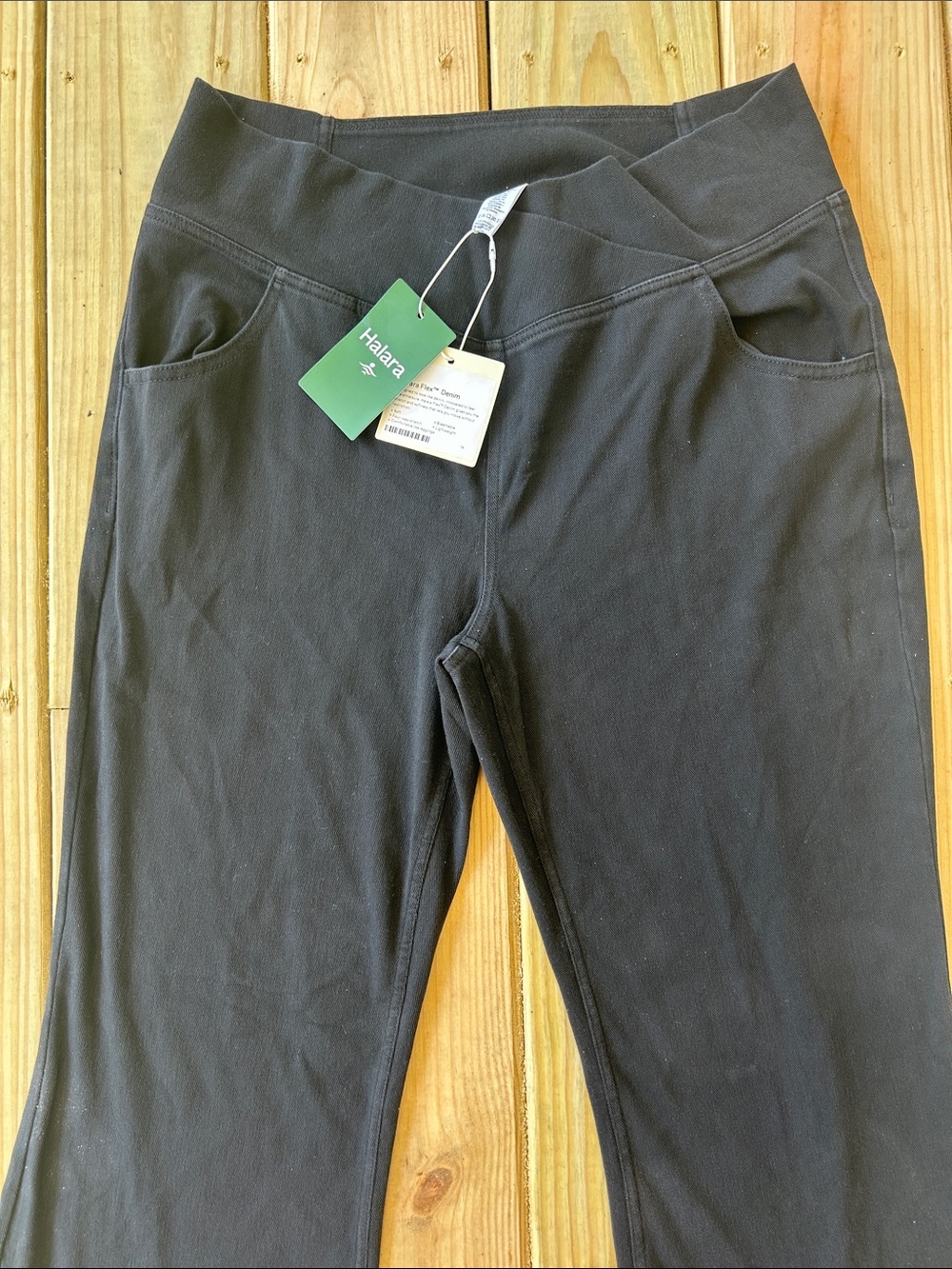 NWT HALARA Black Women’s Athleisure Pants Flex Denim, Size XL